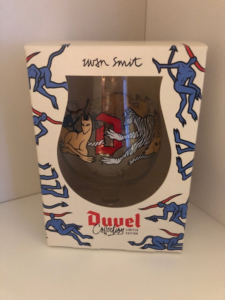 Duvel glas Iwan Smit Kat, Ophalen of Verzenden, Nieuw, Glas of Glazen, Duvel