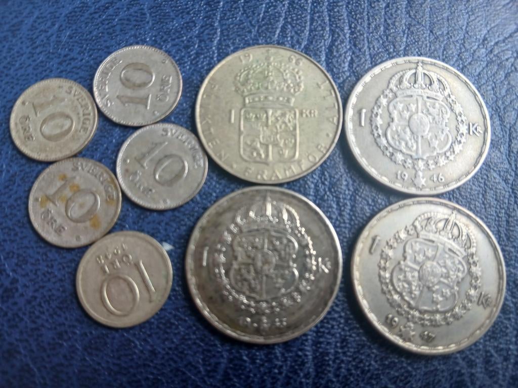 Setje zilveren munten Zweden diverse jaren, Verzenden, Setje, Zilver