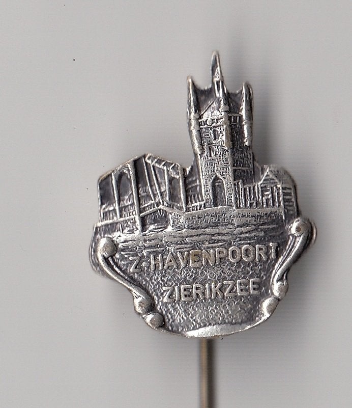 Zierikzee Havenpoort Scheepvaart speldje, Gebruikt, Niet vindbaar, Niet vindbaar, Speldje of Pin