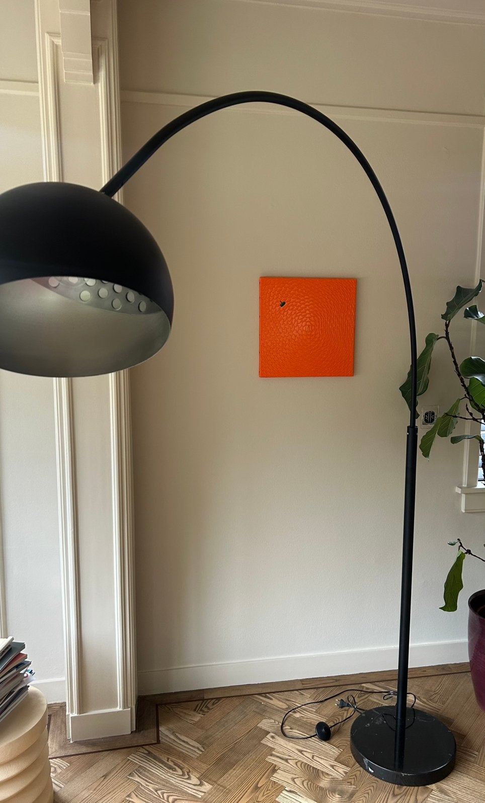 QAZQA moderne booglamp vloerlamp staande lamp met kap H207cm, Ophalen, Gebruikt, 150 tot 200 cm
