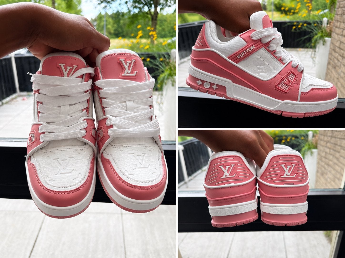 Roze/Witte Louis Vuitton Sneakers - Maat 38, Ophalen of Verzenden, Gedragen, Roze, Sneakers of Gympen