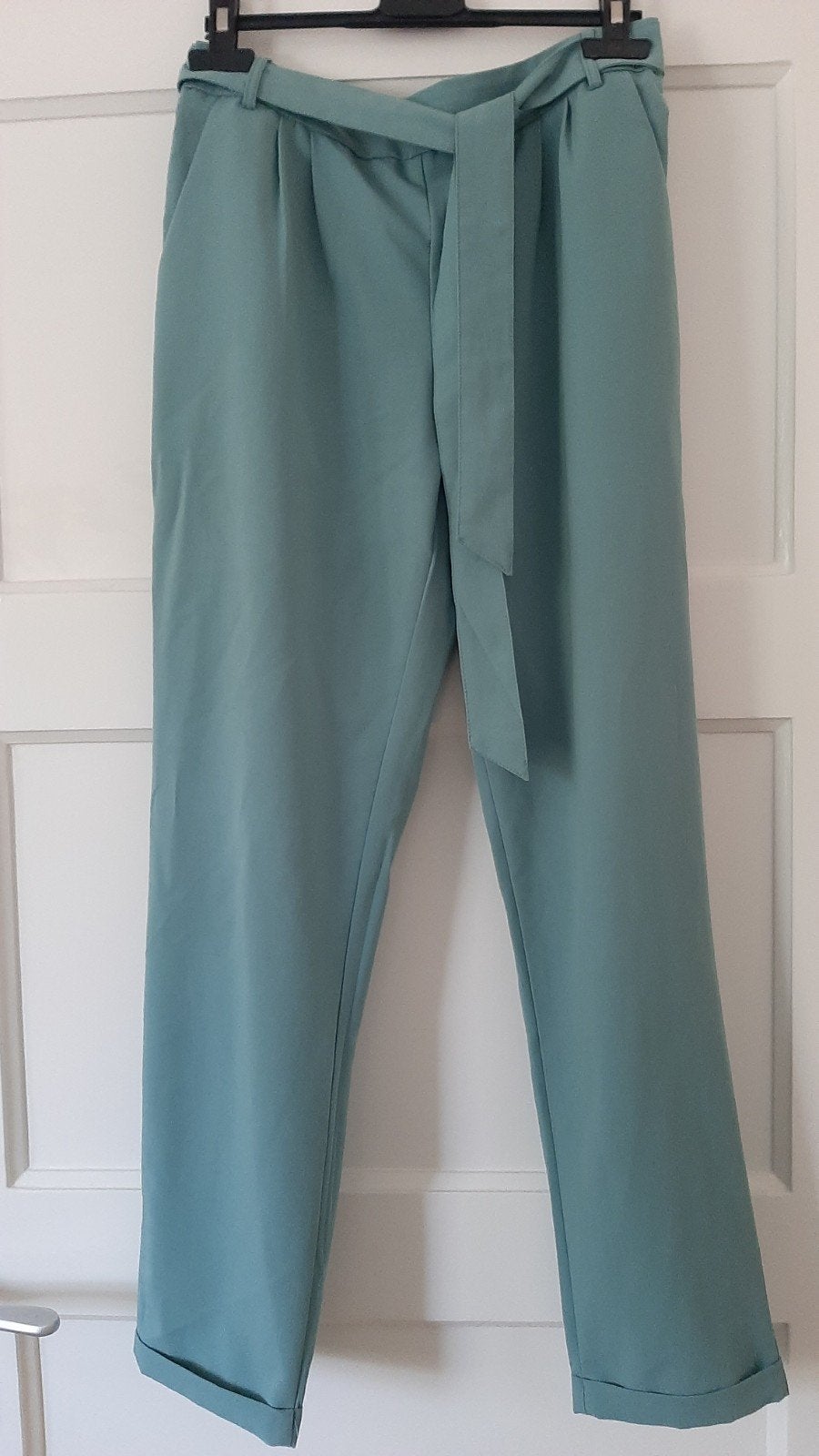 Turquoise luchtige broek maat S, Ophalen of Verzenden, Zo goed als nieuw, Maat 36 (S), Lang
