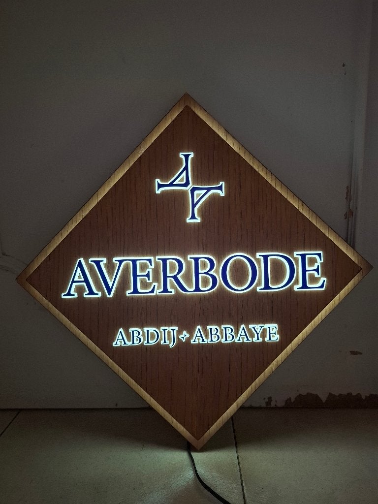 Lichtreclame Averbode abdijbier, Ophalen of Verzenden, Nieuw, Lichtbak of (neon) lamp