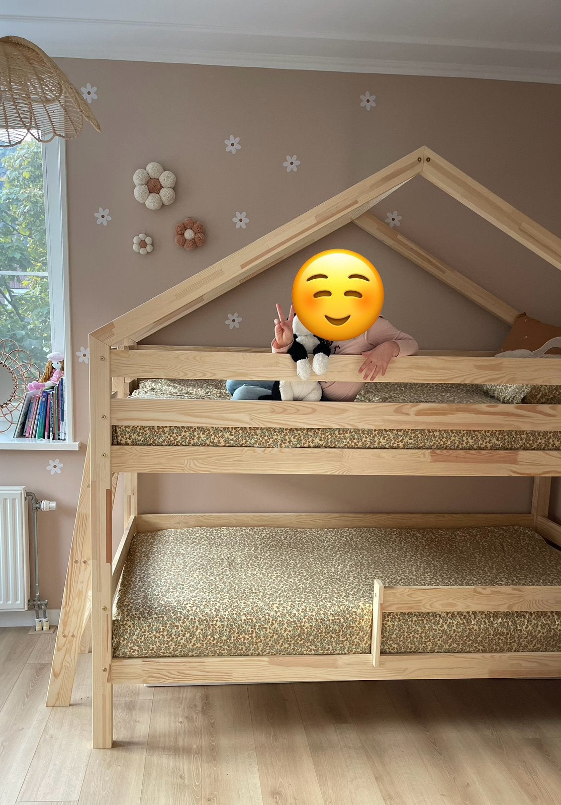 PETIT PUK - Halfhoog stapelbed MICKEY type 2, Ophalen, 90 cm, 160 tot 180 cm, Tweepersoons
