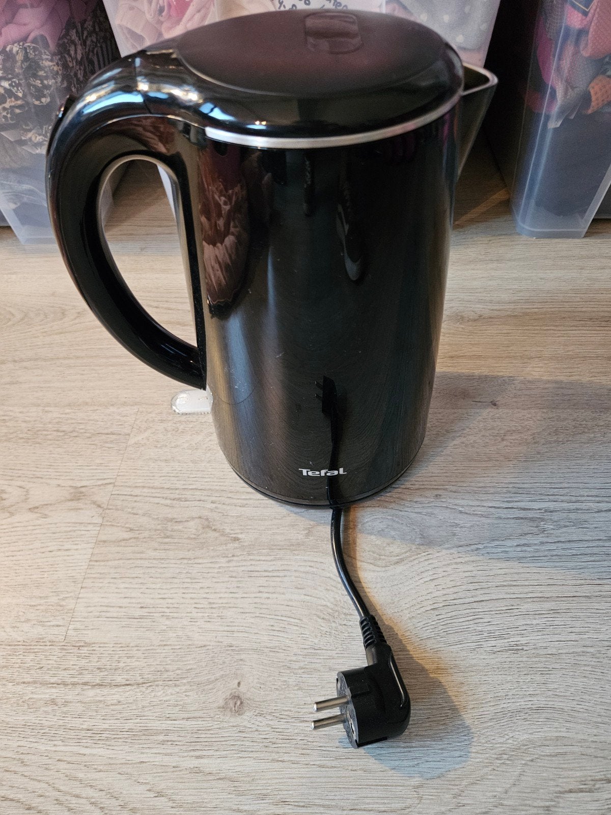 Tefal KO2608 waterkoker - Zwart - 1.7L, 1 tot 2 liter, Ophalen of Verzenden, Gebruikt, Rvs
