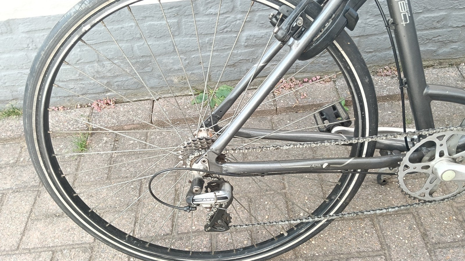 Street race bike Custom made trek unisex model, Fietsen en Brommers, Fietsen | Racefietsen, Velgrem, Aluminium, Zo goed als nieuw