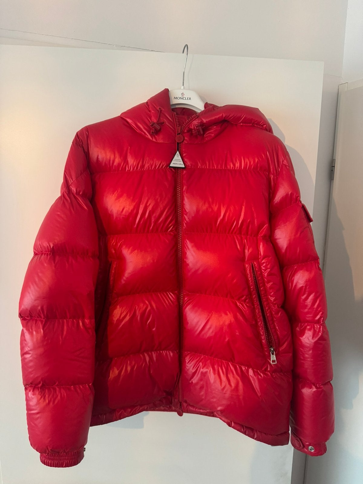 Moncler Encris jas, Kleding | Heren, Ophalen of Verzenden, Gedragen, Rood