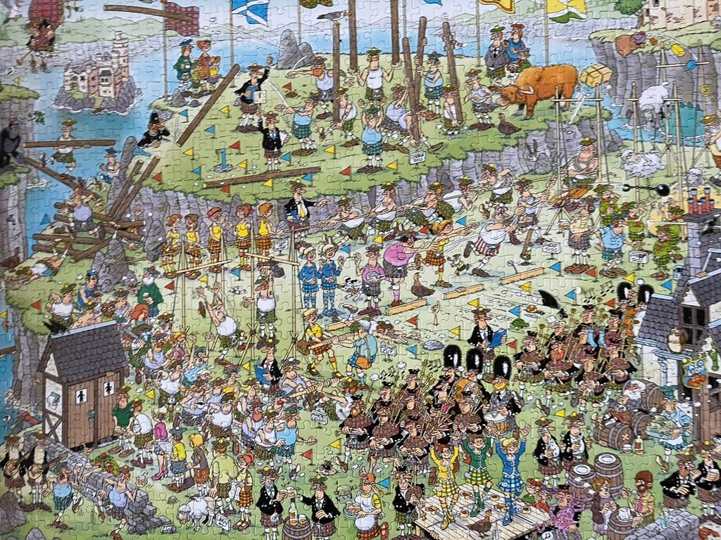 High land games, 1000 srukjes, Jan van Haasteren, Ophalen, 500 t/m 1500 stukjes, Zo goed als nieuw, Legpuzzel