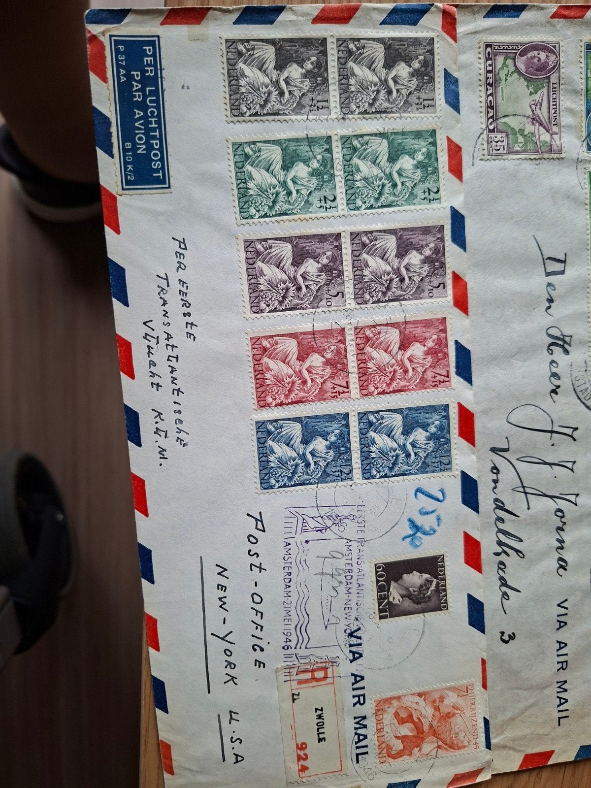 Zeldzame luchtpostenveloppen - Curacao/Nederla, Verzenden, Envelop