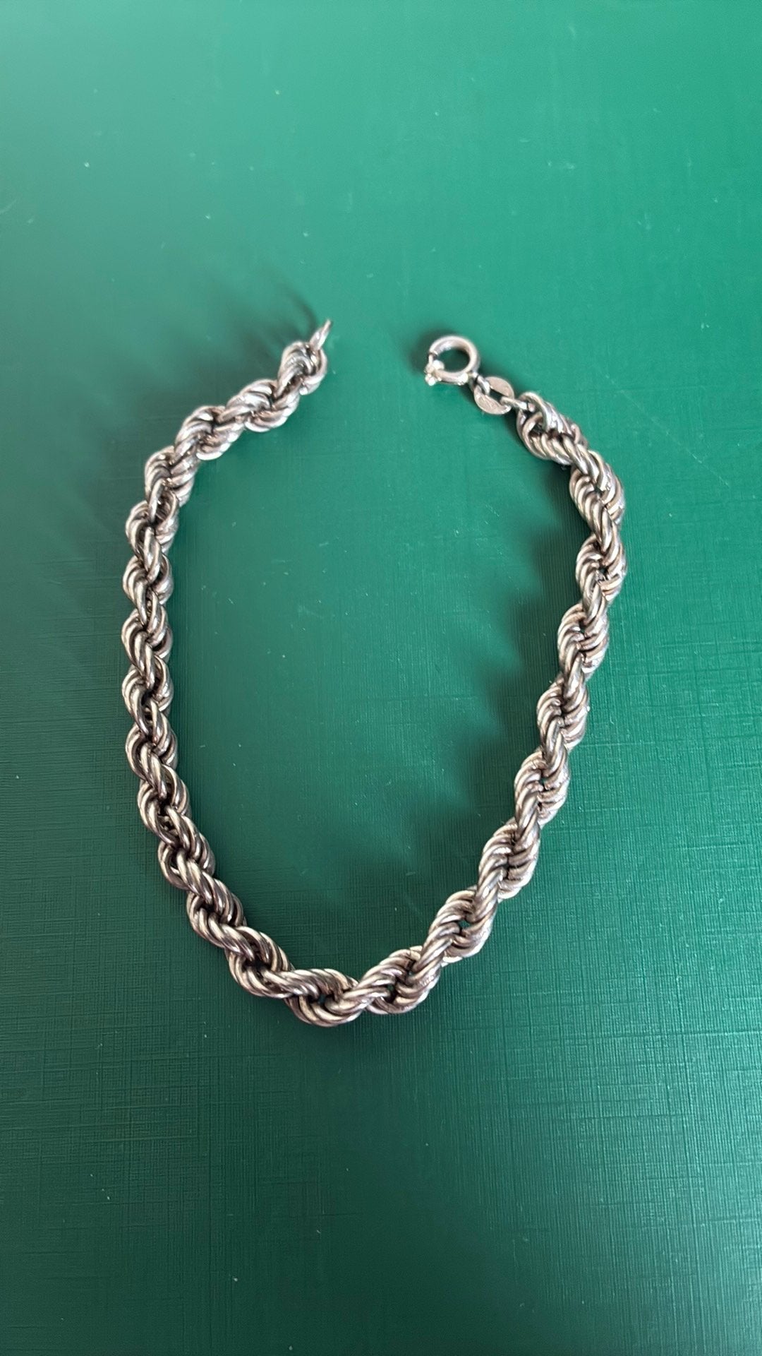 835 zilver koordarmband 20 cm lang, Ophalen of Verzenden, Gebruikt, Zilver, Zilver