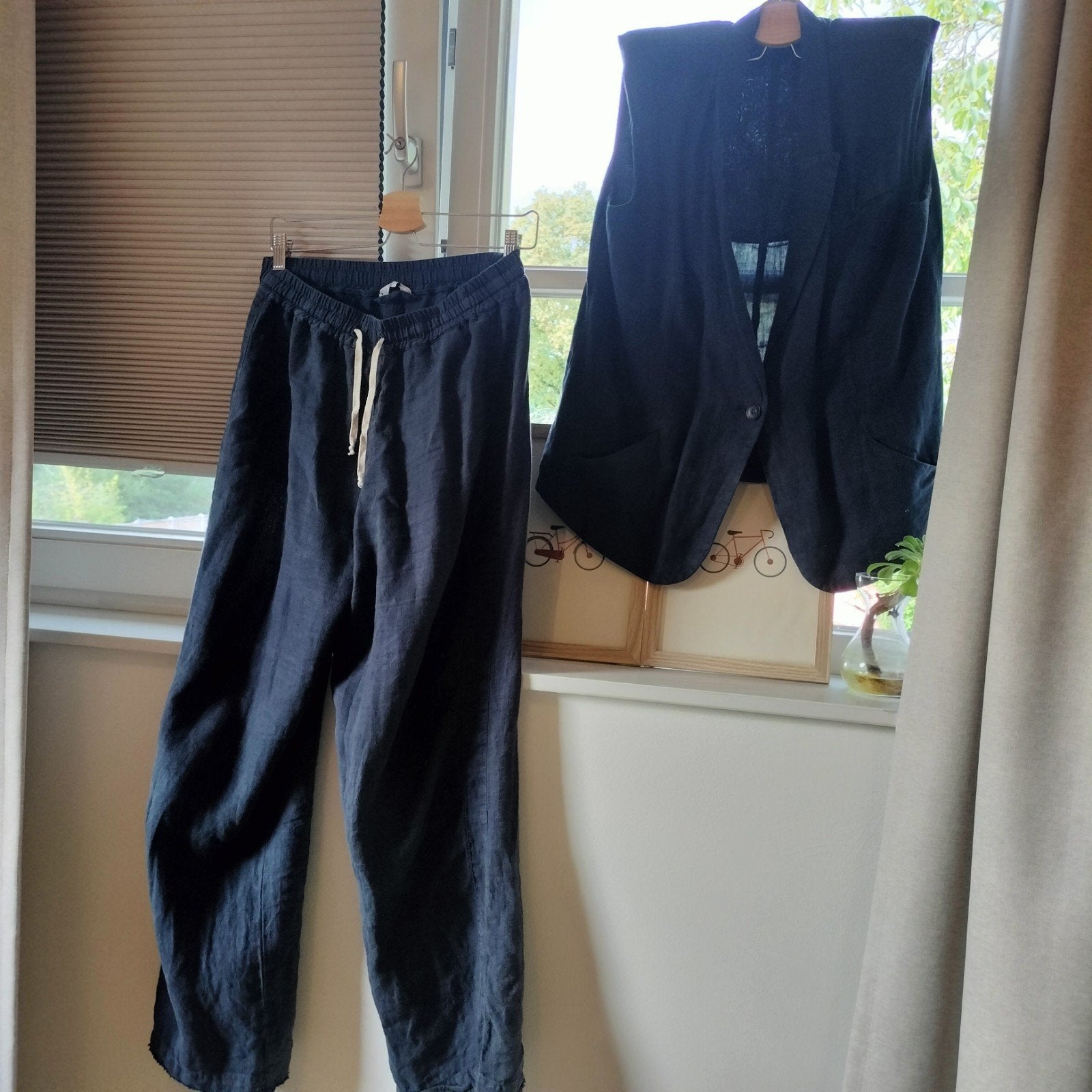 Penn&Ink New York linnen broek en vest set, Kleding | Dames, Maat 38/40 (M), Blauw, Ophalen of Verzenden, PENN&INK NEW YORK