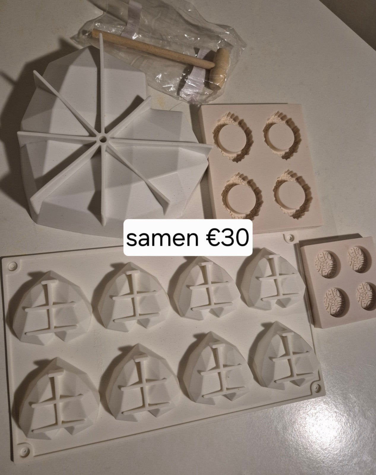 Siliconen mallen set voor knutselen en bakken, Gebruikt, Overige thema's, Ophalen of Verzenden, Kunststof