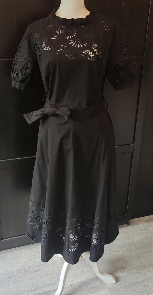 Caroline Biss zwart top en rok uitgewerkt maat 38 40, Kleding | Dames, Rokken, Maat 38/40 (M), Zwart, Ophalen of Verzenden, Zo goed als nieuw