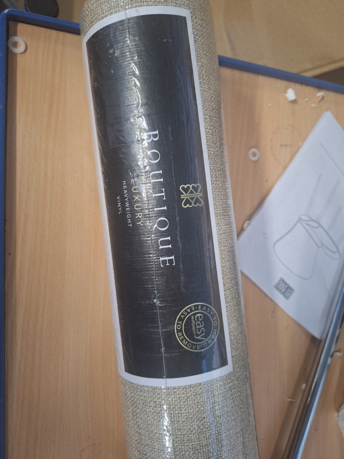 Boutique Luxe Zwaar Vinyl Behang - Eenvoudig aan te brengen, Overige merken, Beige, Structuur, Ophalen of Verzenden