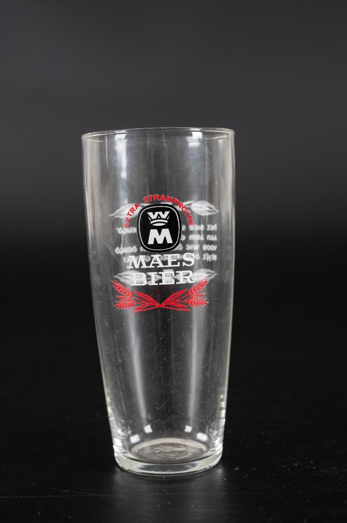Oud bierglas Stramproyer Maes Bier 2, Ophalen of Verzenden, Gebruikt, Glas of Glazen, Overige merken