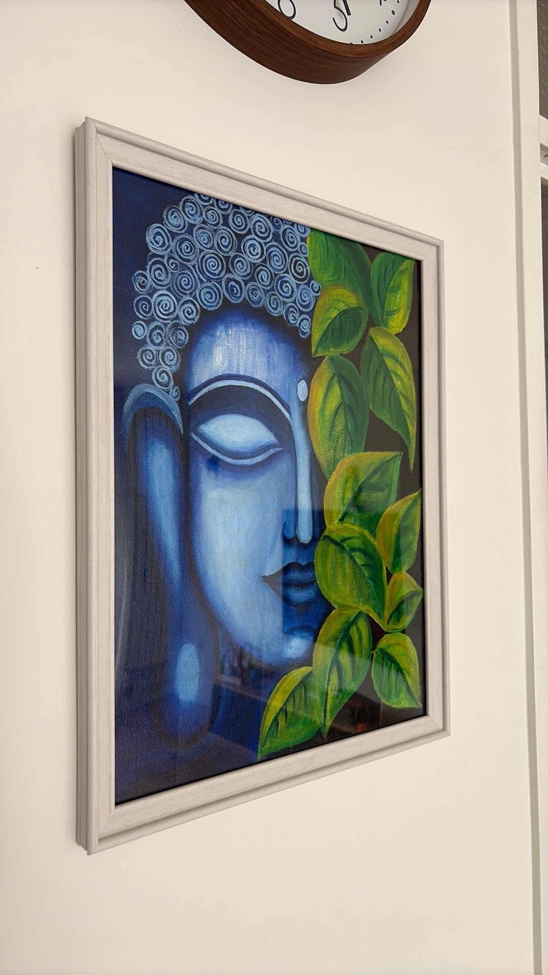 Buddha acrylic painting with frame, Ophalen of Verzenden