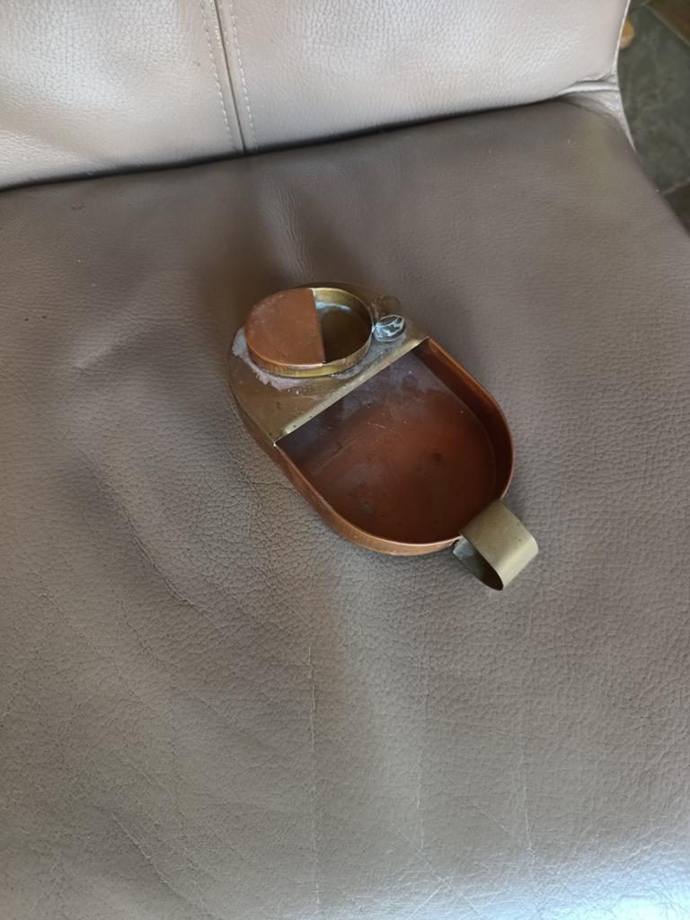 Koper centenbak voor draaiorgel  oranje en geel koper, Ophalen of Verzenden