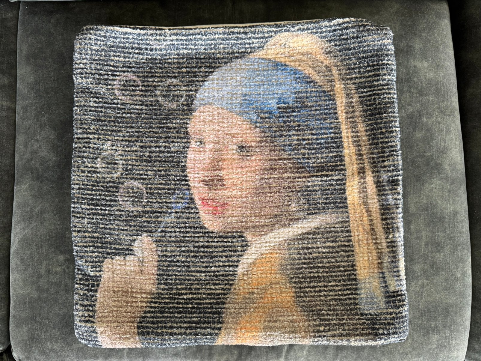 Sierkussen hoezen Meisje met de Parel - afmeting 40x40 cm, Overige merken, Blauw, Ophalen of Verzenden, Zo goed als nieuw