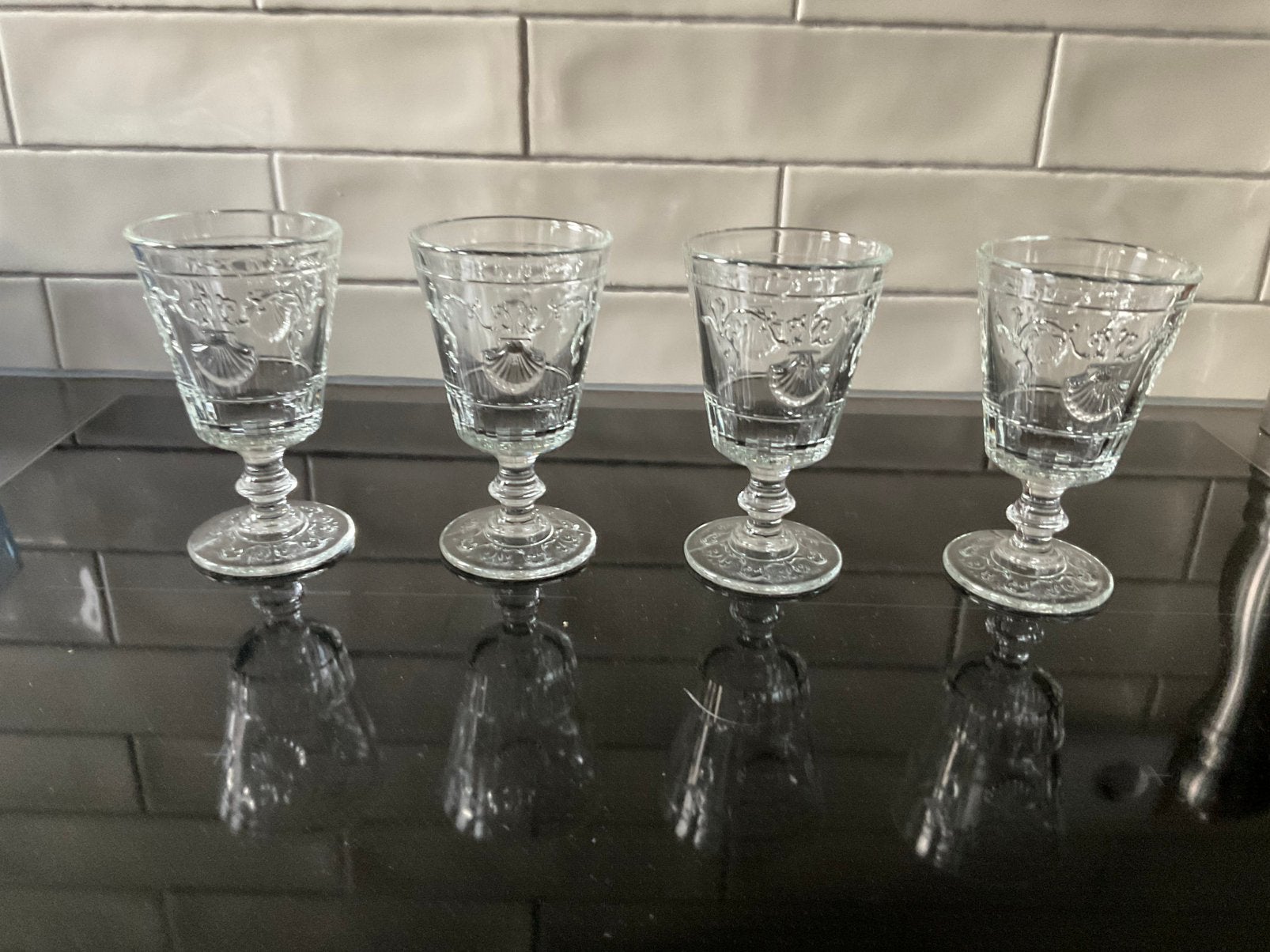 La Rochère Versailles witte wijnglazen (4) 185 ml., Ophalen of Verzenden, Zo goed als nieuw, Overige typen