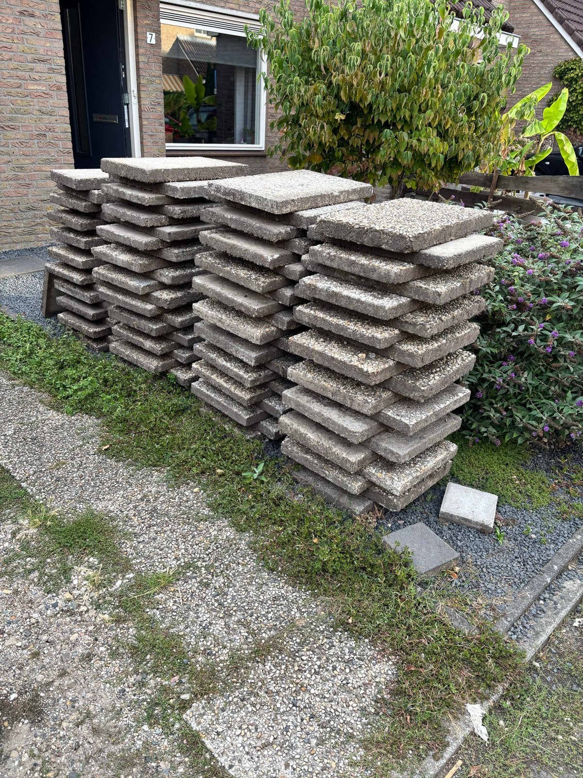 Grindtegels 60x40 cm - 80 stuks, Tuin en Terras, Tegels en Klinkers, Ophalen, Gebruikt, 10 m² of meer, Grind
