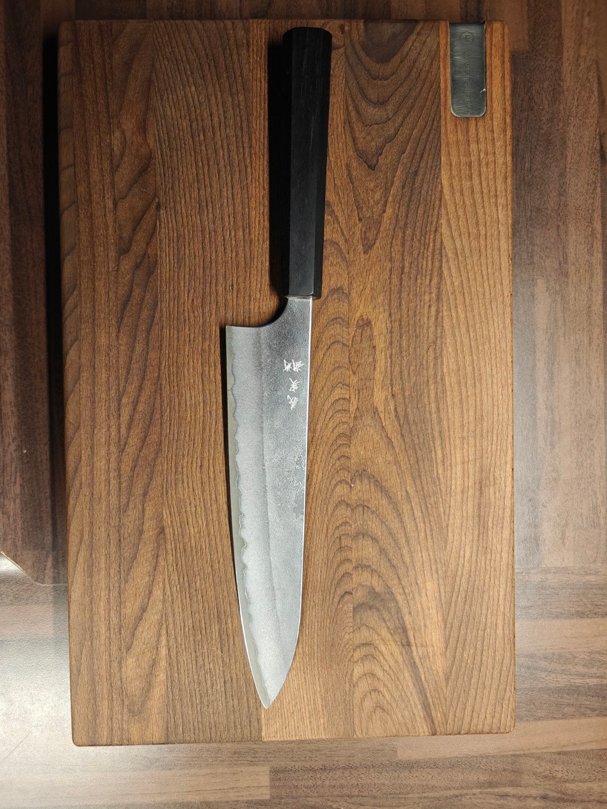 Yoshimi Kato Aogami Super Nashiji 21 cm gyuto, Ophalen, Rvs of Chroom