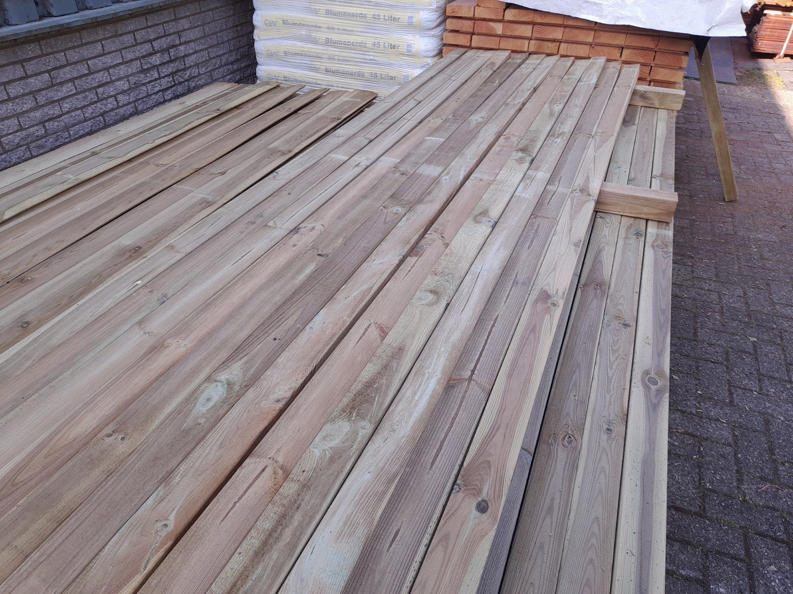 Grenen regels geimpregneerd, B-keus, balken, liggers, balk, Tuin en Terras, Ophalen, Nieuw, 250 cm of meer, Balken