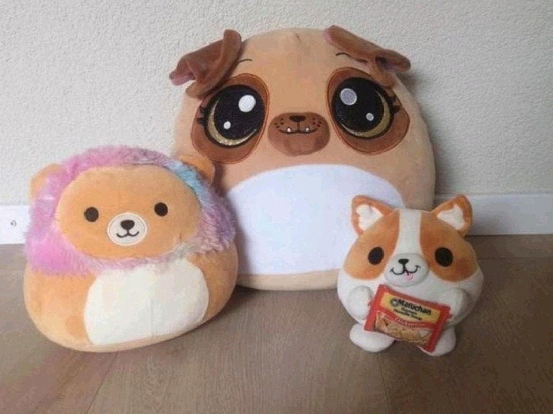 Diverse squishmallow knuffels ZGAN, Ophalen of Verzenden, Zo goed als nieuw, Hond