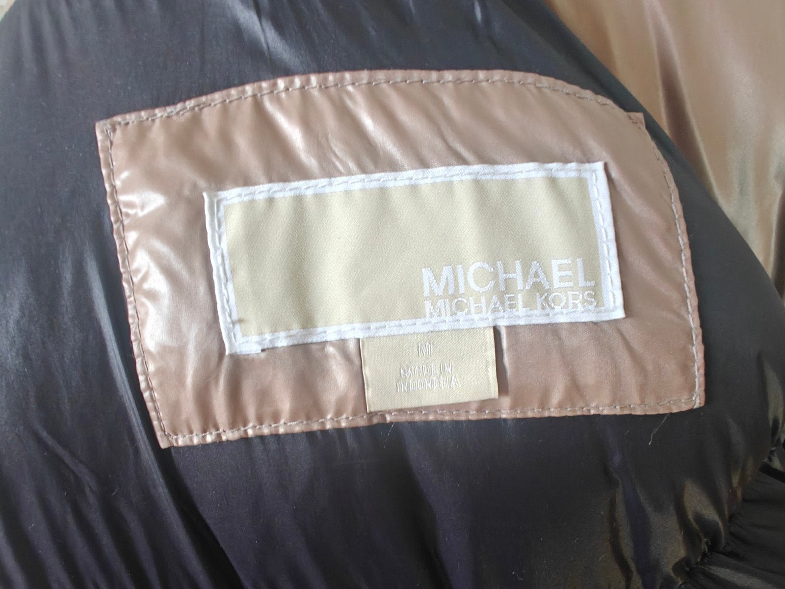Michael Kors Puffer Jas - Maat M, Maat 38/40 (M), Michael Kors, Beige, Ophalen of Verzenden