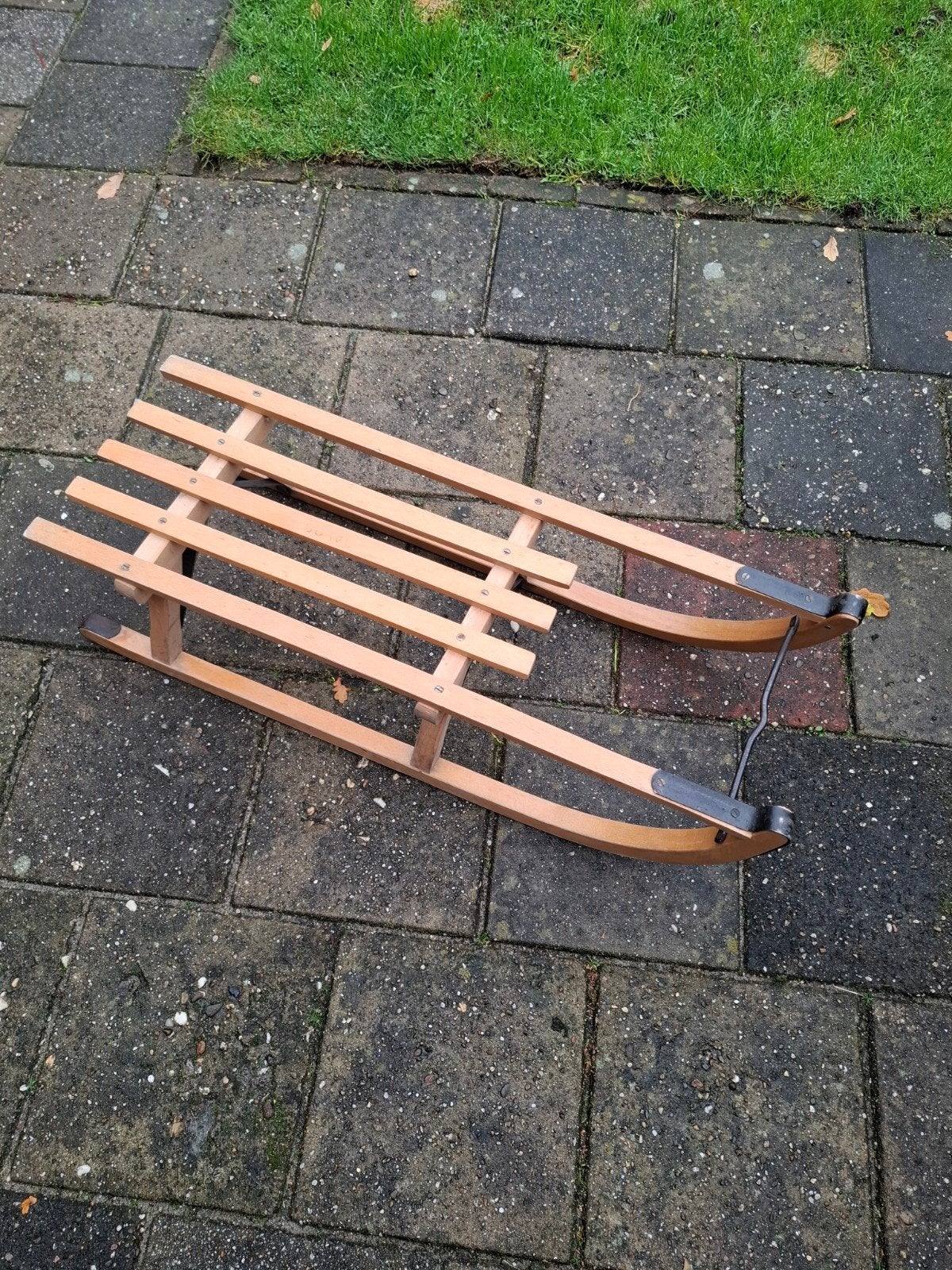 Davos houten slee - 86 cm, Ophalen, Gebruikt, Hout
