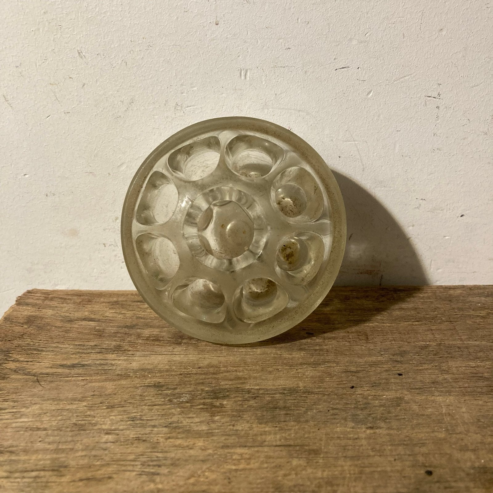 Vintage Glazen Bloemsteker - Retro Koepelontwerp, Ophalen of Verzenden