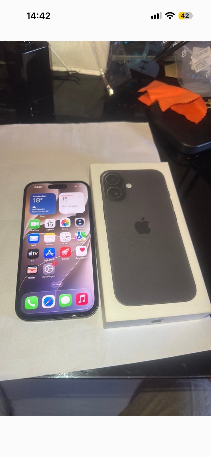 Iphone 16 128gb 98%, Ophalen, Zo goed als nieuw, Zwart, 128 GB