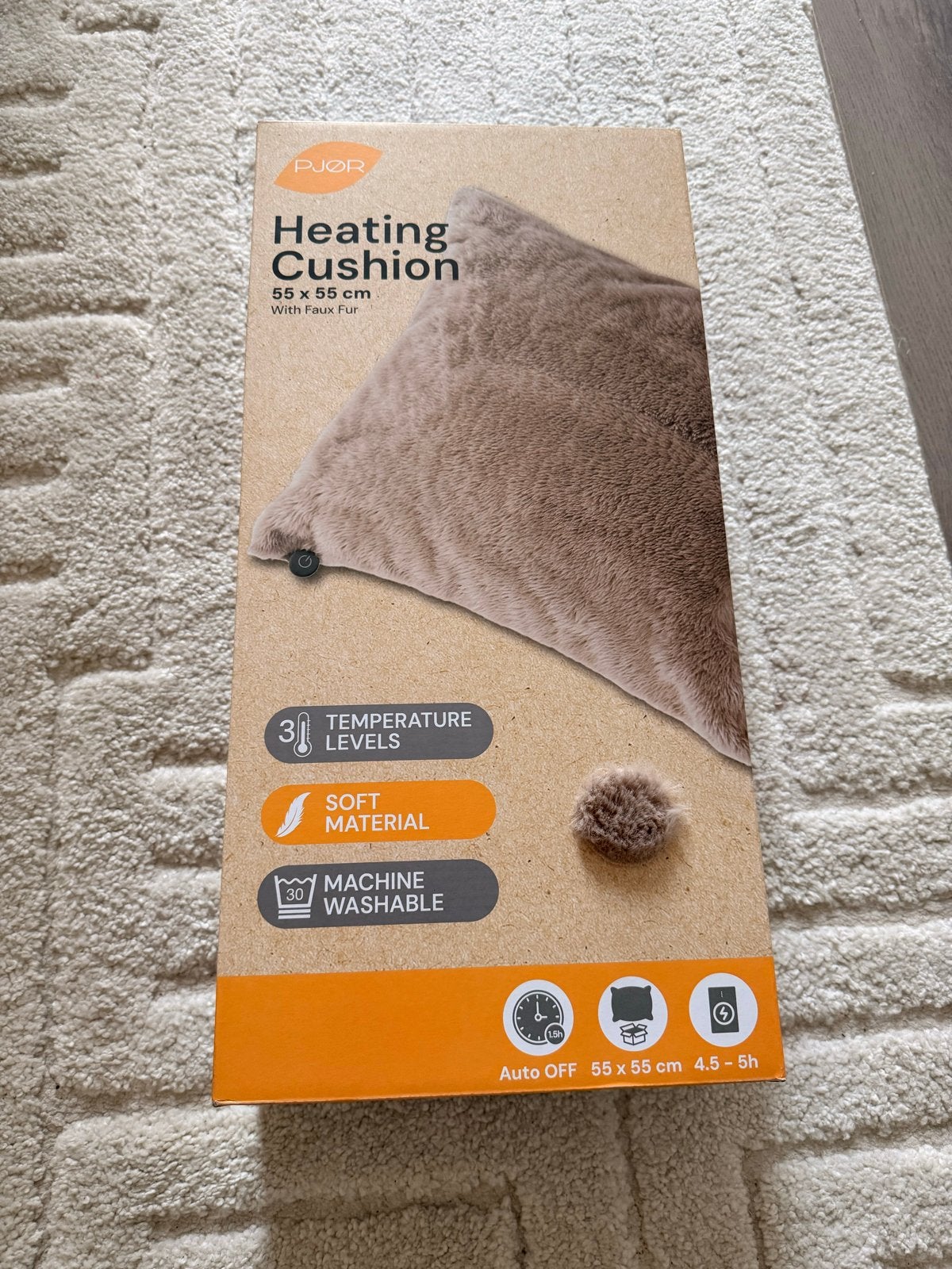 PJOR Verwarmingskussen 55x55cm met Faux Fur, Ophalen of Verzenden, Nieuw
