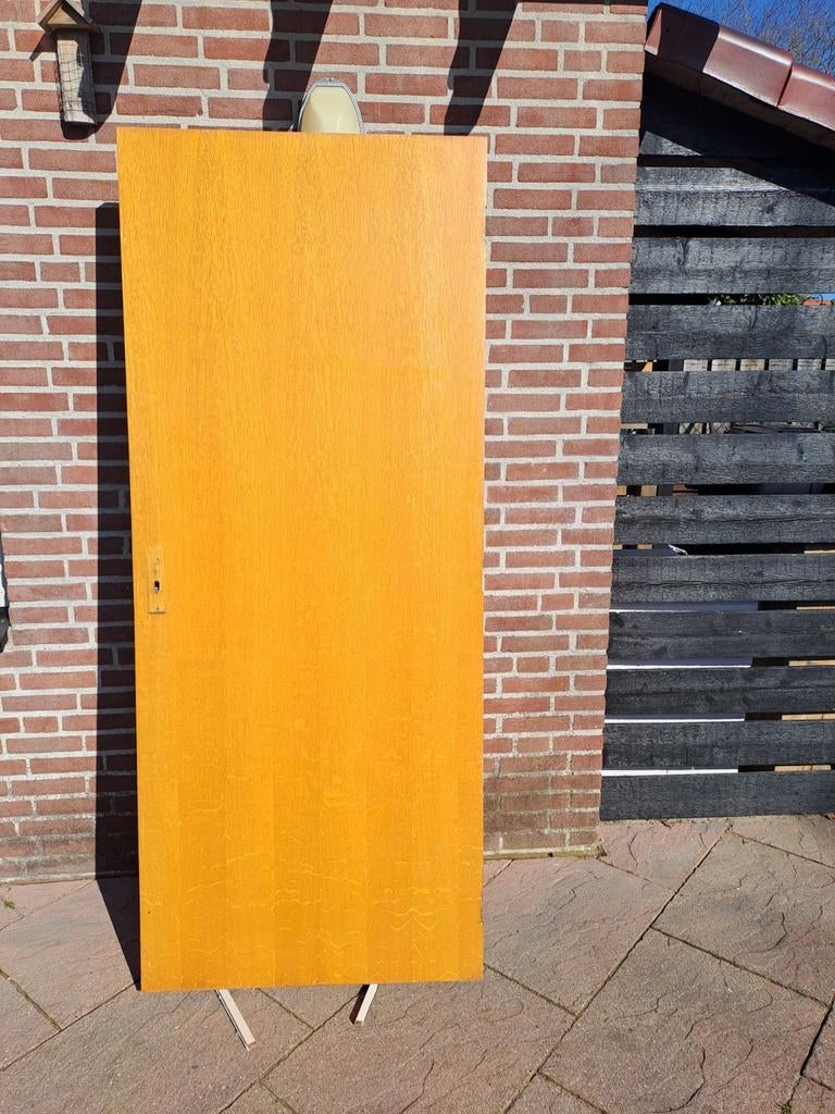 2 eiken fineer binnendeuren, Doe-het-zelf en Verbouw, Ophalen, Binnendeur, 200 tot 215 cm