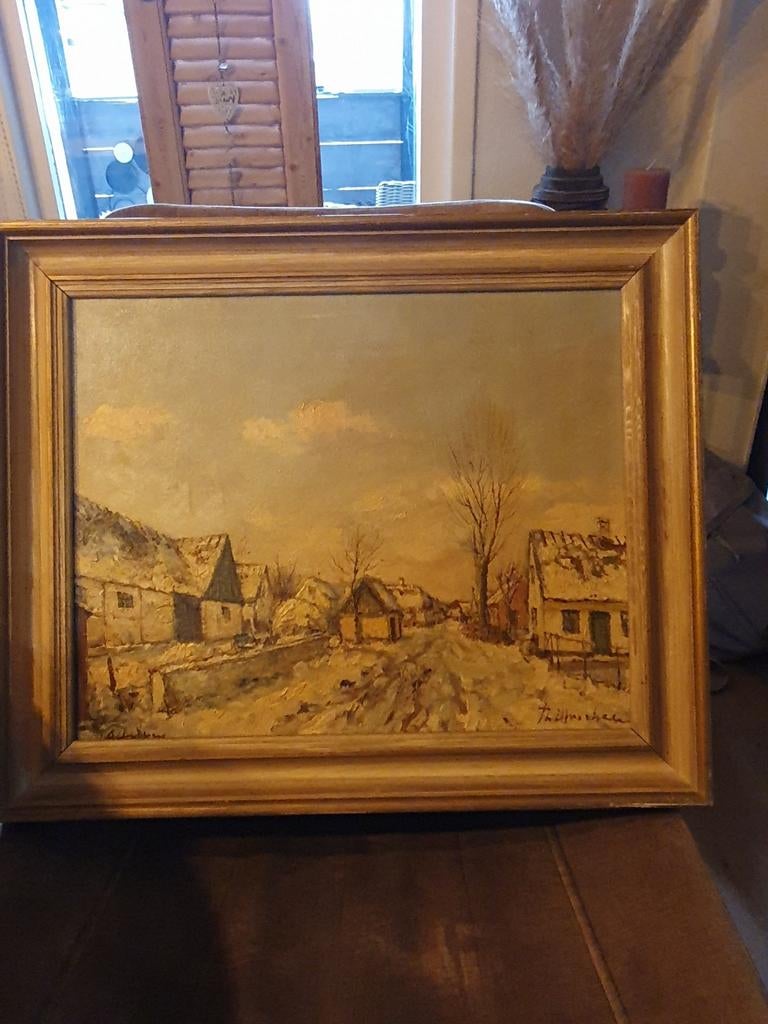 Schilderij van Theodor Ulrichsen, winterlandschap, Ophalen of Verzenden
