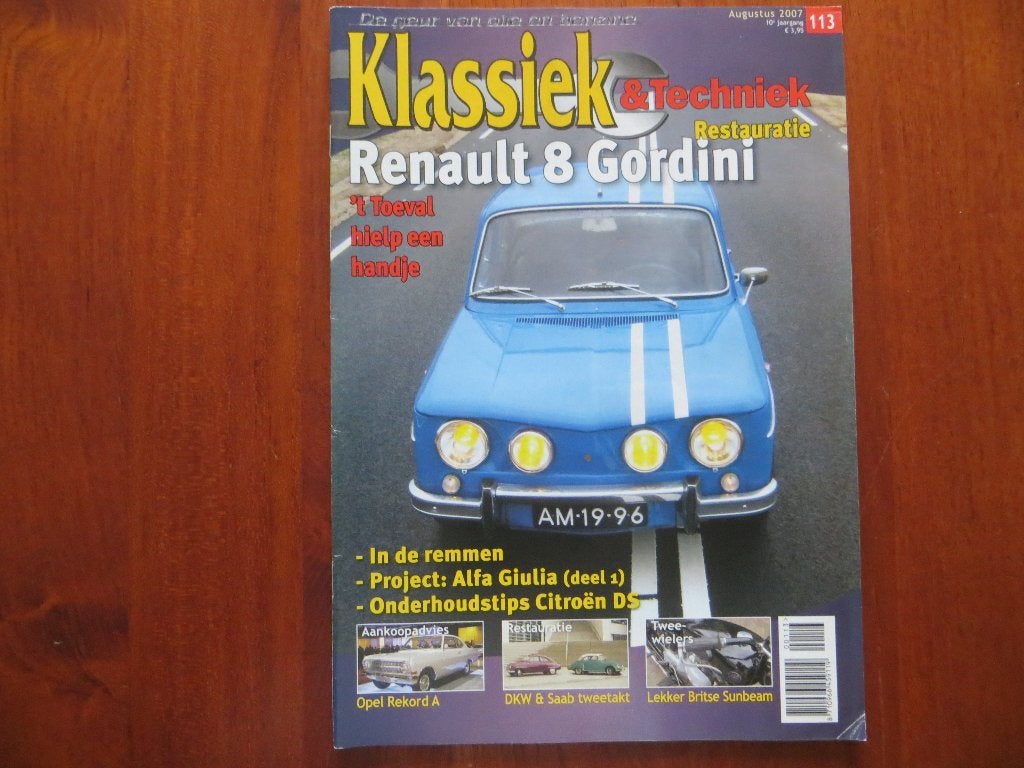 Klassiek & Techniek 113 Renault 8 Gordini, Opel Rekord, Ophalen of Verzenden, Nieuw, Renault