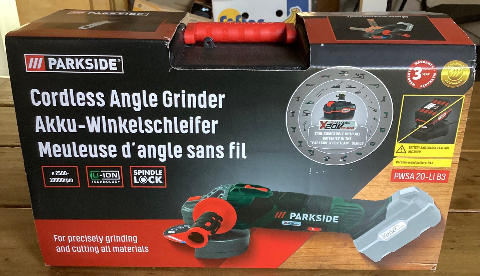 LEGE KOFFER VAN PARKSIDE PWSA 20-Li B3 ACCU-HAAKSE SLIJPER, Ophalen of Verzenden, Zo goed als nieuw