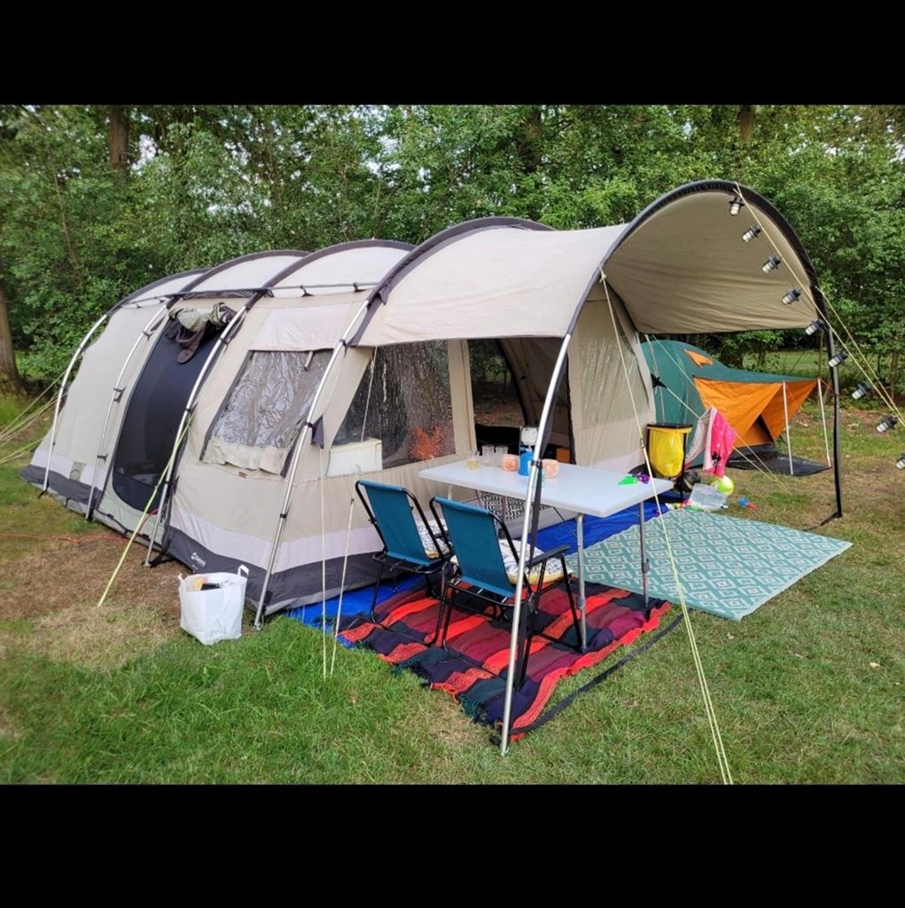 Outwell Bear Lake 6 Ruime 6-persoons familietent Polykatoen, Ophalen, Gebruikt, Tot en met 4