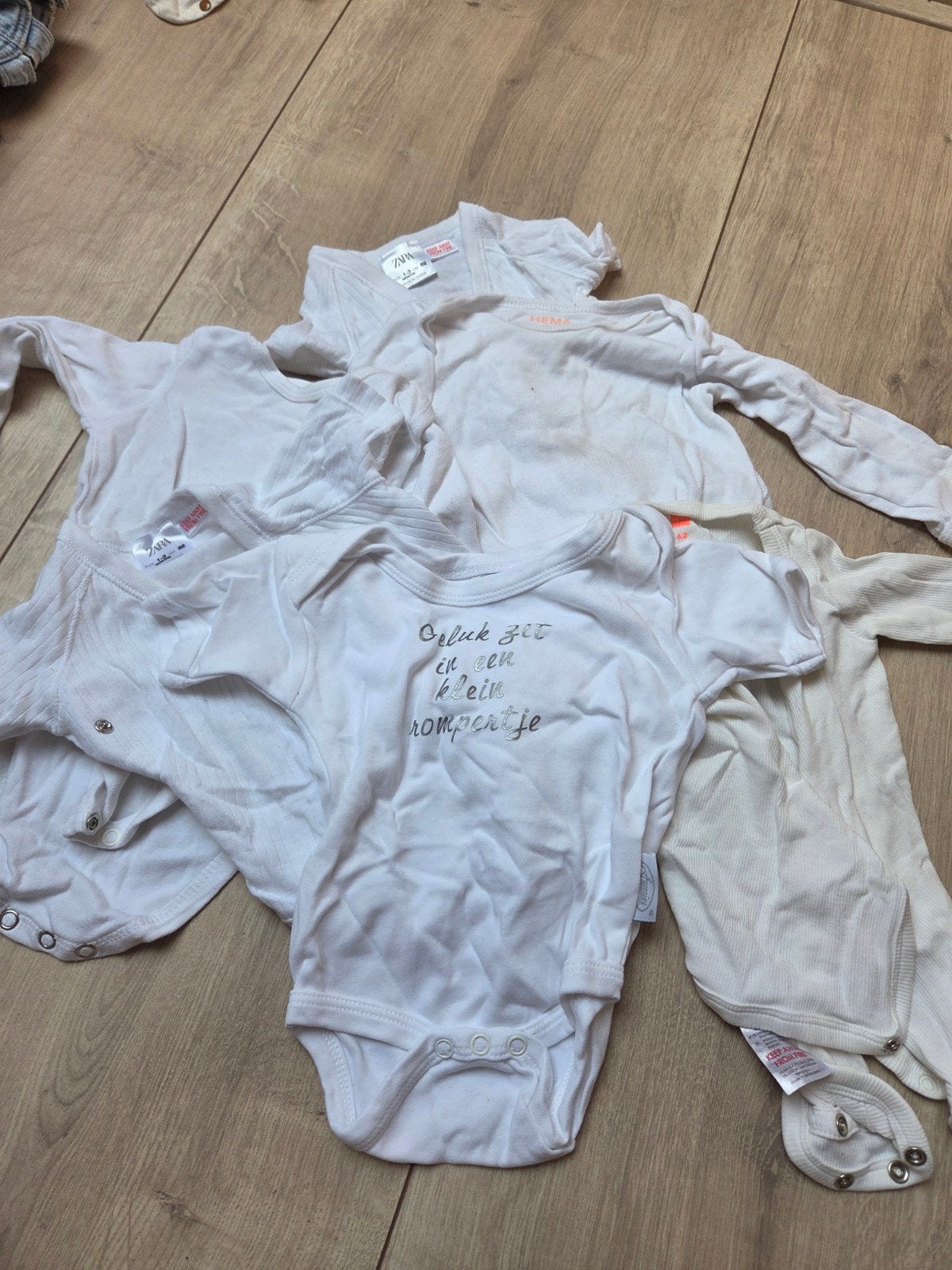 Witte rompers lange en korte mouw maat 62, Nacht- of Onderkleding, Gebruikt, Jongetje of Meisje, Ophalen of Verzenden