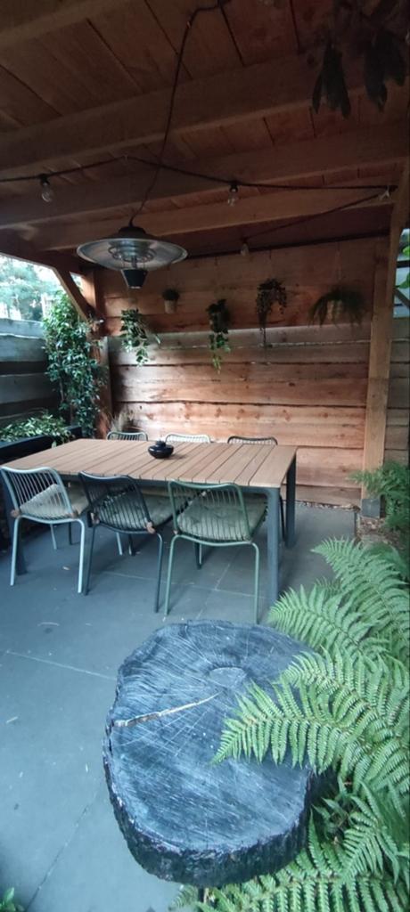 Arezzo Tuintafel Polywood 174x90 + 6 tuinstoelen, Tuin en Terras, Tuinsets en Loungesets, Ophalen, Gebruikt, 6 zitplaatsen, Aluminium