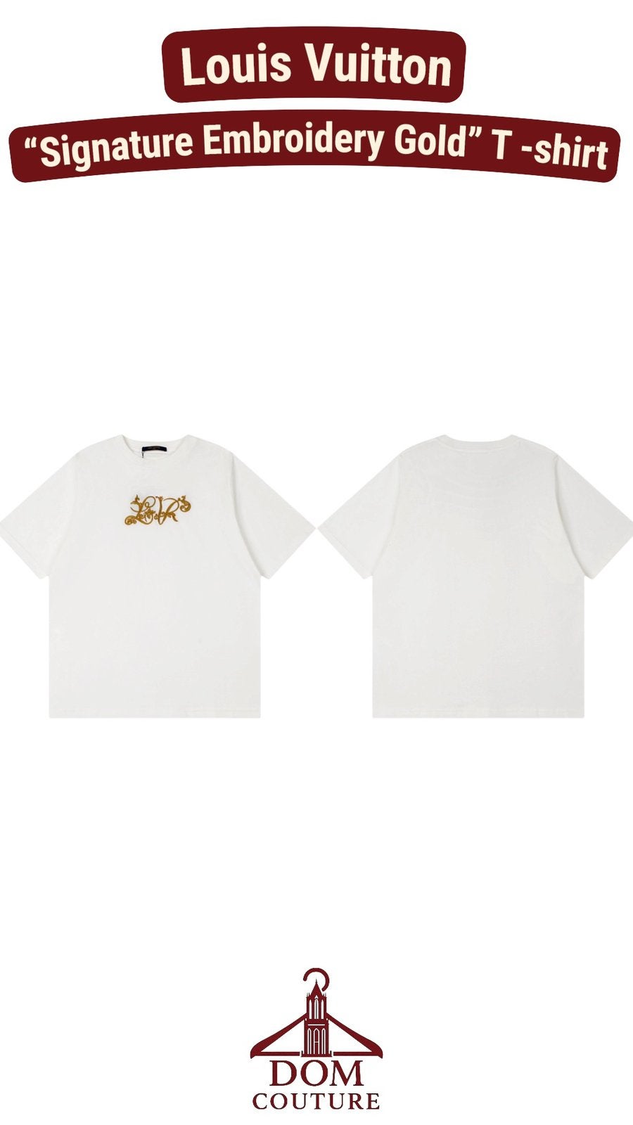 Louis Vuitton Signature Embroidery Gold T-shirt —Maat XS S L, Ophalen of Verzenden, Nieuw, Overige maten