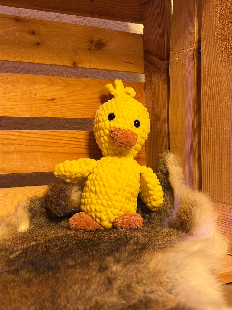 Gehaakte knuffel eend, Hobby en Vrije tijd, Breien en Haken, Ophalen of Verzenden, Nieuw