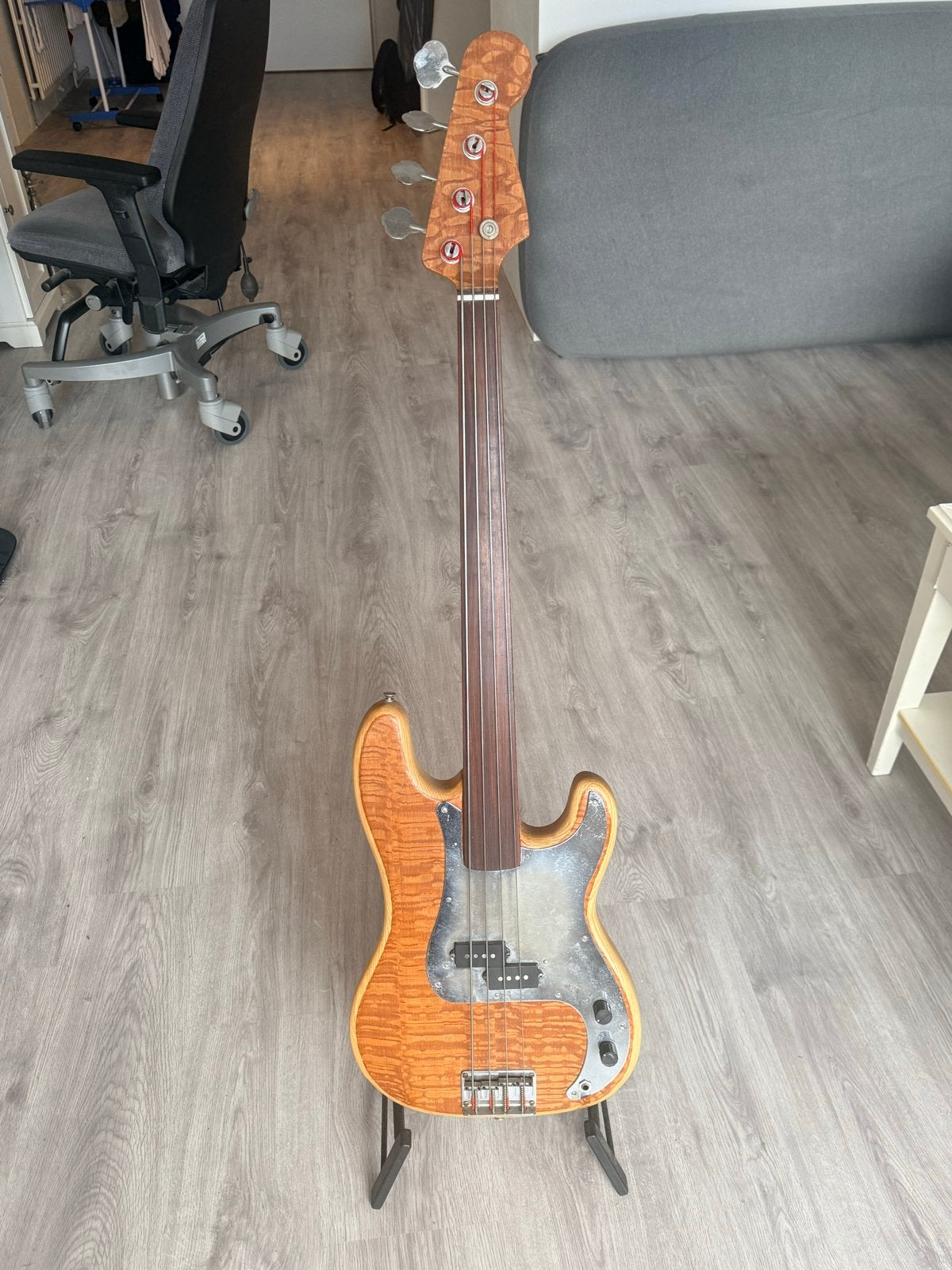 Unieke Fretloze Basgitaar - Moridaira MR-110 Custom, Muziek en Instrumenten, Ophalen of Verzenden, Gebruikt, Elektrisch, Fretloos