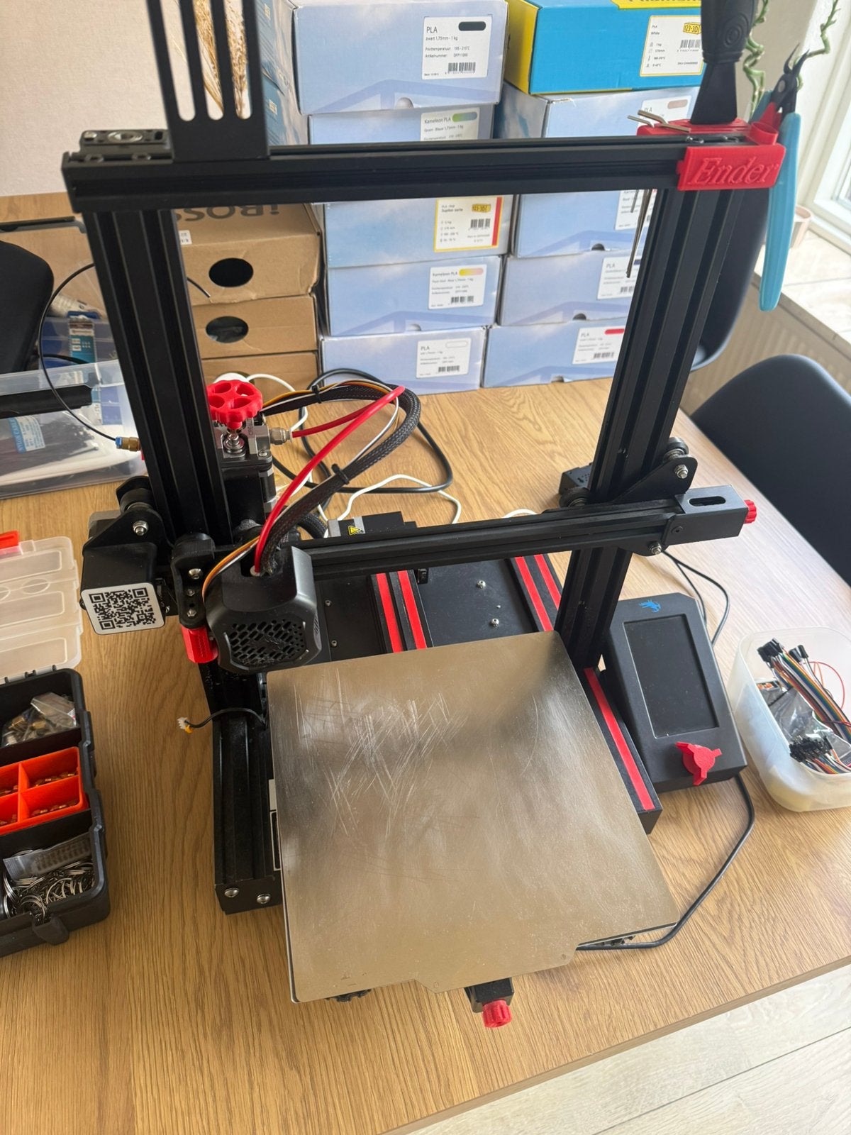 Creality Ender 3 V2 met upgrades, Computers en Software, Ophalen, Gebruikt, Filament