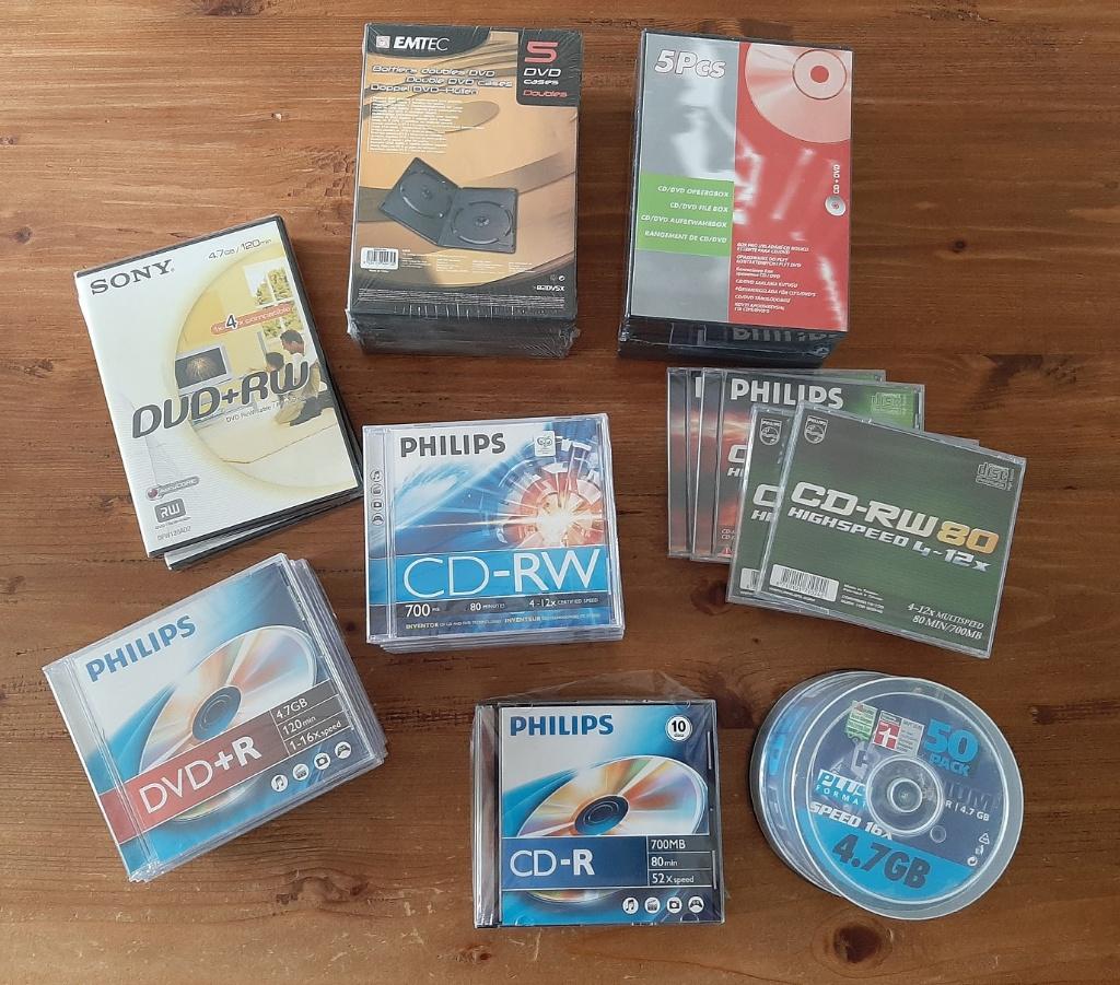 Heel veel DVD+RW, CD-RW, CD-R, DVD+R, Opbergbox CD/DVD nieuw, Philips, Platinum, Nieuw, Ophalen of Verzenden, Dvd