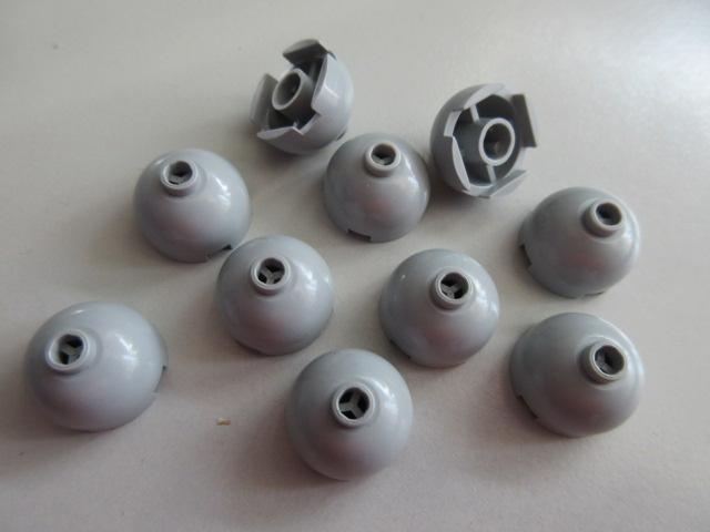nr. 1634, 10 lichtgrijze stenen 2x2 met ronde top., Ophalen of Verzenden, Zo goed als nieuw, Complete set, Lego
