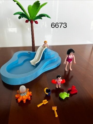 playmobil Kinderbad met Glijbaan en Kajak (set 6675 en 6673), Kinderen en Baby's, Complete set, Overige typen, Ophalen of Verzenden