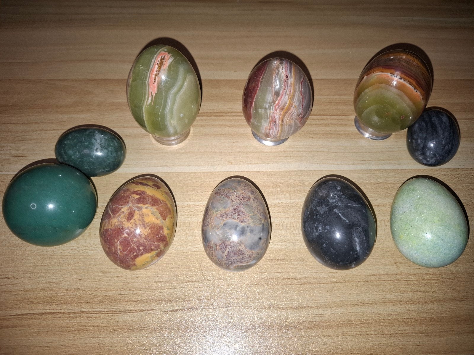Decoratieve stenen eieren - Diverse kleuren en materialen, Ophalen of Verzenden, Zo goed als nieuw