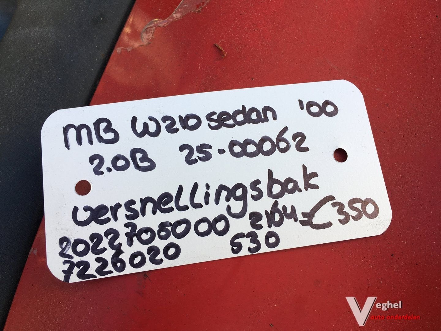 Mercedes W210 sedan 2.0 B 2000  wagennr 2500062 Versnellings, Ophalen, Gebruikt, -, -
