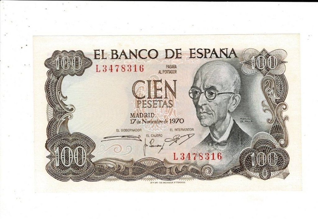 Spanje, 100 pesetas 1970 - aUNC, Postzegels en Munten, Bankbiljetten | Europa | Niet-Eurobiljetten, Verzenden, Overige landen