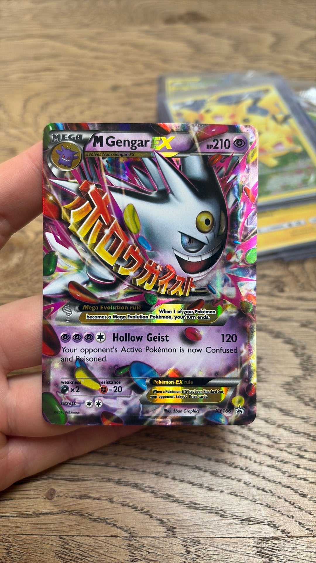 Mega Gengar EX Promo XY166 Pokemon Kaart, Ophalen of Verzenden, Zo goed als nieuw